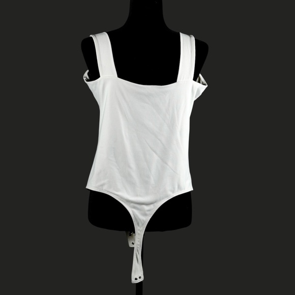 Abercrombie & Fitch Soft A&F White Square‑Neck Strap Bodysuit – Size XL - Picture 6 of 14